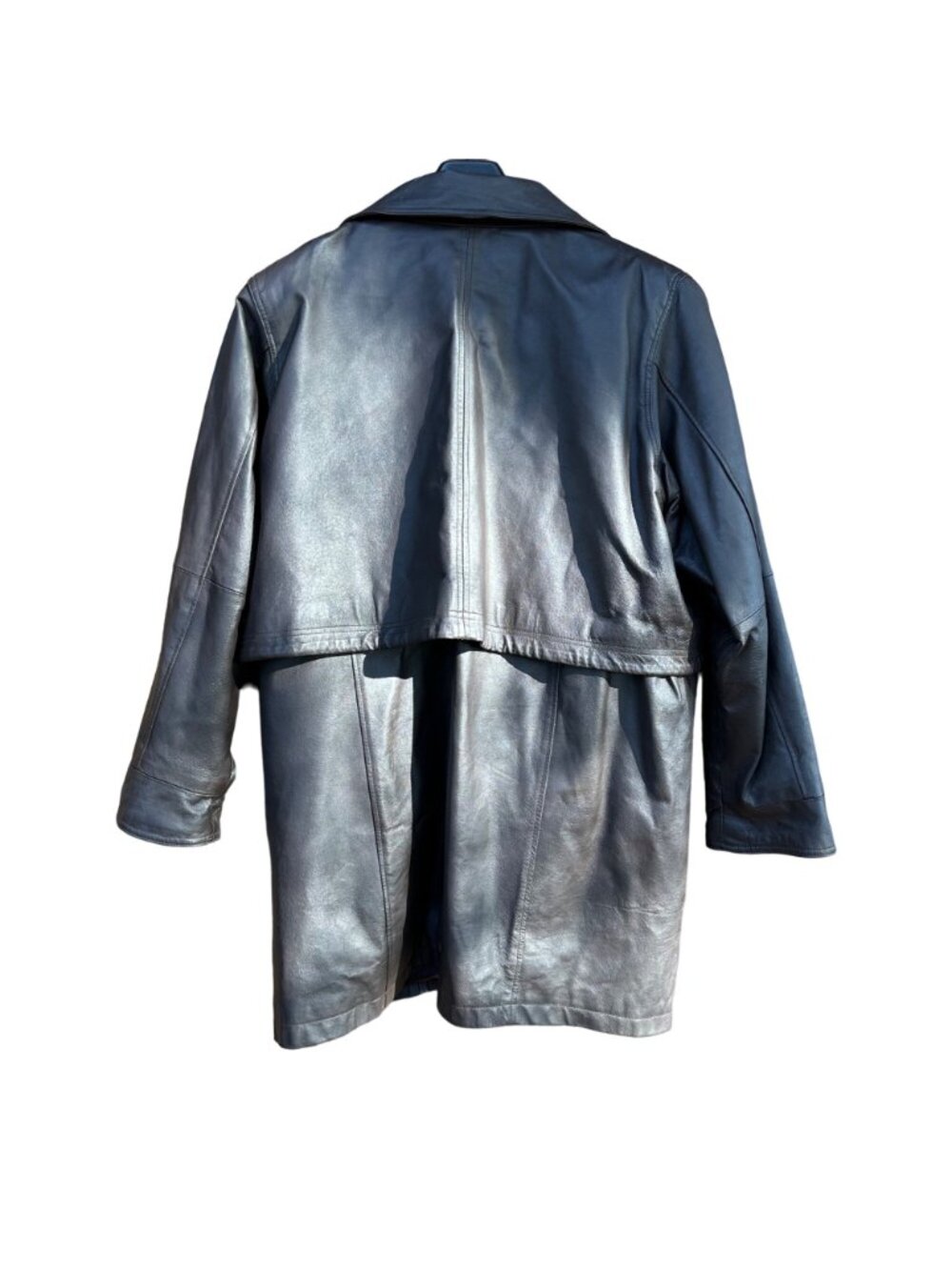 Vintage Veranesi Black Genuine Leather Jacket With Zip Front & Pockets Womens Si - Picture 9 of 14